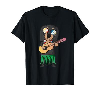Dackel Hund Ukulele Au Niedlich Lustig Hawaii T-Shirt