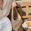ins simple and versatile milk tea color bag gentle wind Korean portable soft leather dumpling bag retro shoulder armpit bag