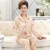 Spring and autumn imitation cotton pajamas women's medium and old long-sleeved simple and generous temperament loungewear mother-in-law suit