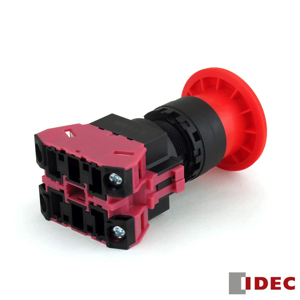 IDEC Emergency Stop Push Button HW Red Switch, Series, 40 Large, 2b, 22, Button, HW1B-V402R