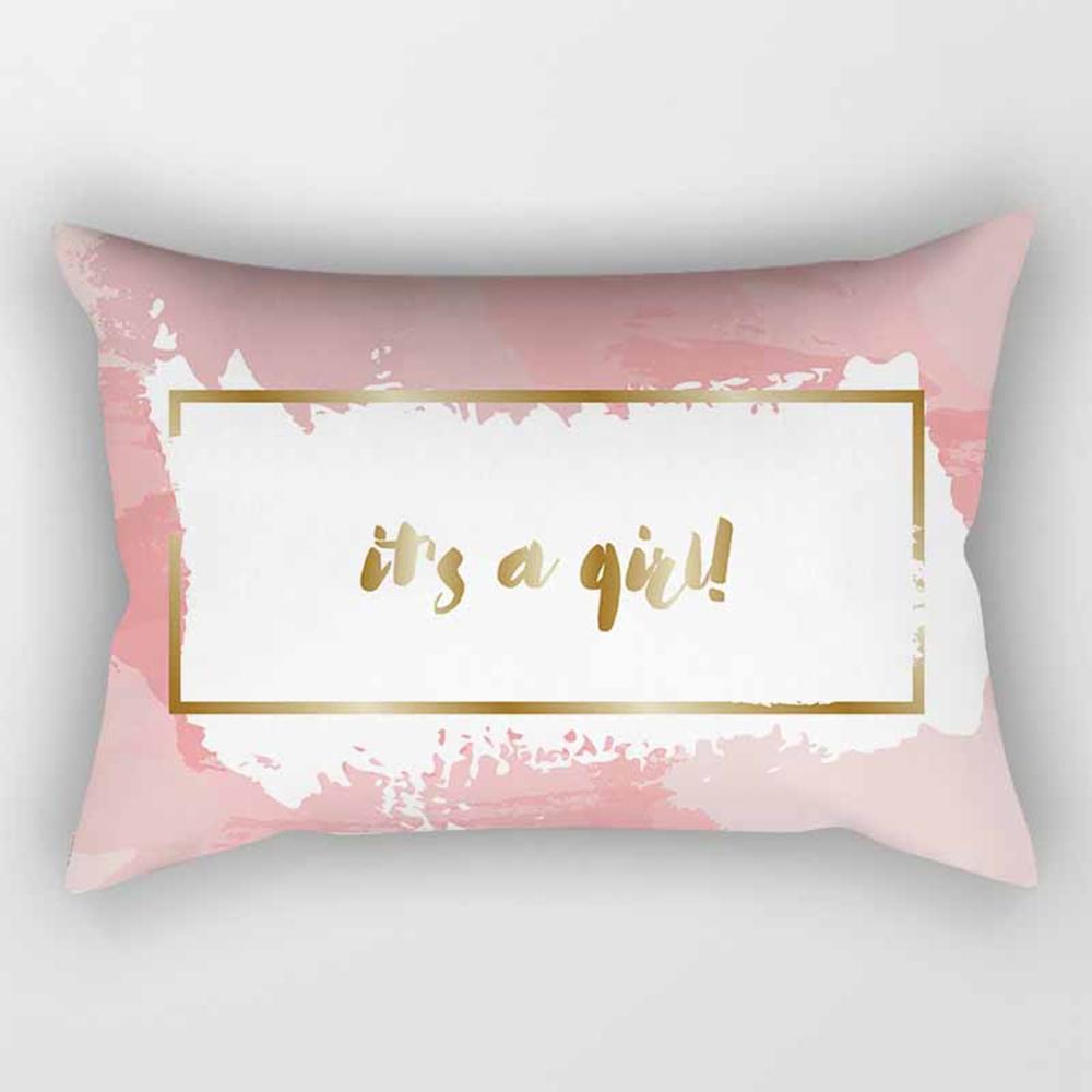Federa rettangolare a righe geometriche rosa 30 * 50 cm Divano Abbraccio Cuscino Fodera per cuscino Soggiorno Camera da letto Elegante decorazioni per la casa