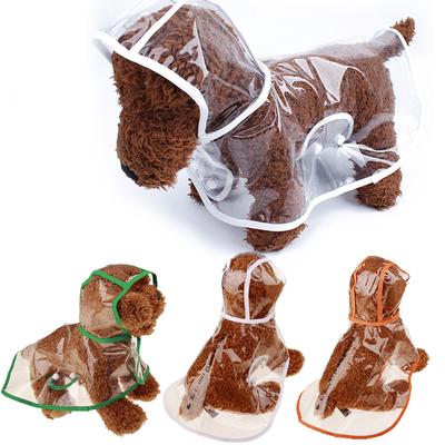 Pet Dog Puppy Transparent Rainwear Raincoat Pet Hooded Waterproof Jacket Clothes Soft PVC Small Dogs Raincoat Puppy Rain Poncho