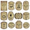 12Pcs Halloween Retro Horror Gothic Wine Bottle Labels Sticker Vintage Witch Graffiti Potion Decals For Halloween Party Decor