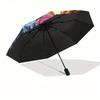 1pc Flaming Rose with Crown and Music Notes Umbrella with Plastic Handle,Suitable for All Seasons Home Travel Outdoor UmbrellaB1831