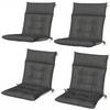 Patio Chair Cushions Set of 4, Waterproof Non-Slip Lounge Chair Cushions, 112x53cm, Dark Grey