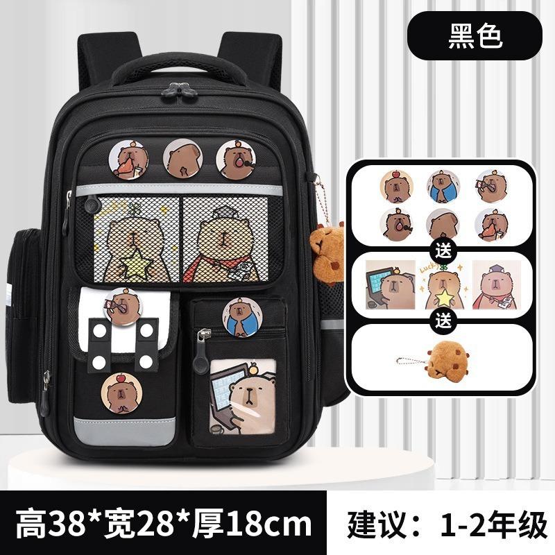 School Bag for Primary School Students, Grade 12 and 6 Girls, Cartoon Spine Protection and Burden Reduction, Backpack for Children Aged 12