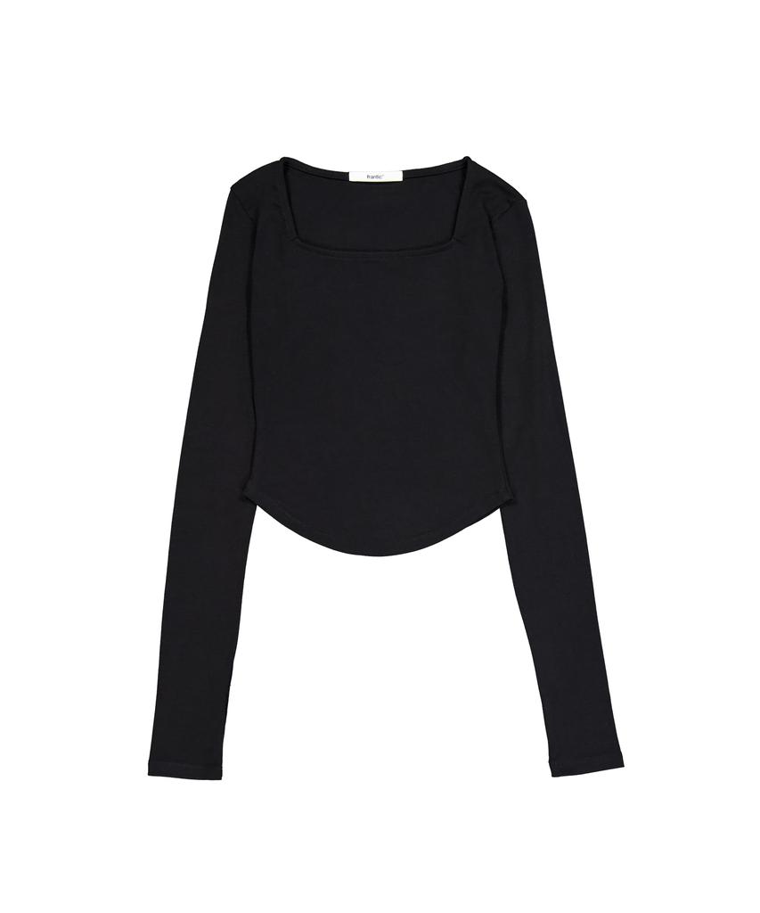 Peulaentigseobiseu Snug Square Neck Long Sleeve - Black
