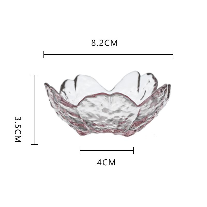 Small Glass Dish Nordic Style Gold Inlay Glass Sauce Bowl Bbq Seasoning Dipping Flower Petal Bowl Glass Seasoning Dish