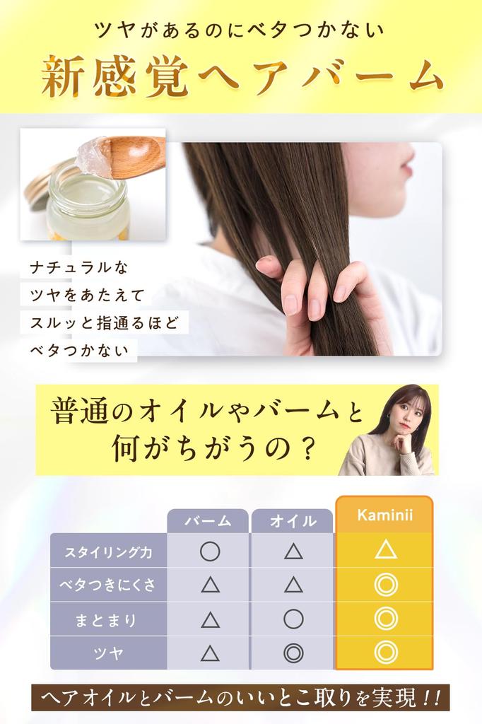 Kaminii Hair Balm, 30g, Natural Shine, Styling, Organic, Full Body Balm, Women's