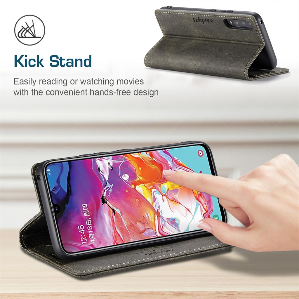 Premium Vintage Leather Wallet Case for Samsung Galaxy A70 - RFID Blocking Flip Cover with Card Slots (4 Colors)