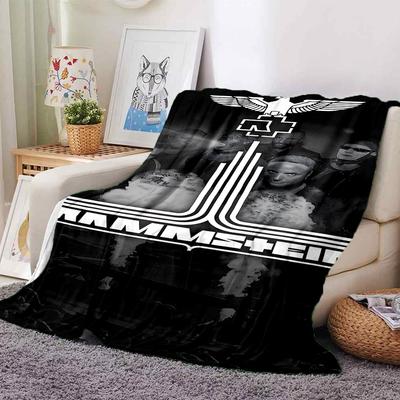 1ks RAMMSTEIN MUSIC Měkká flanelová deka pro všechna roční období pro domácnost, kancelář, venkovní použitíOdolný komfort Měkká teplá deka pro domácnost