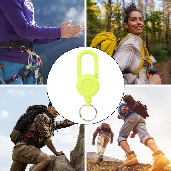 Retractable Keychain with Steel Wire Rope Carabiner Badge Reel Holder Clip Key Ring Heavy Duty Outdoor Camping Climbing Anti-lost Buckle