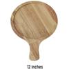 ZISIZ 12-inch Oak Wood Serving Board with Handle