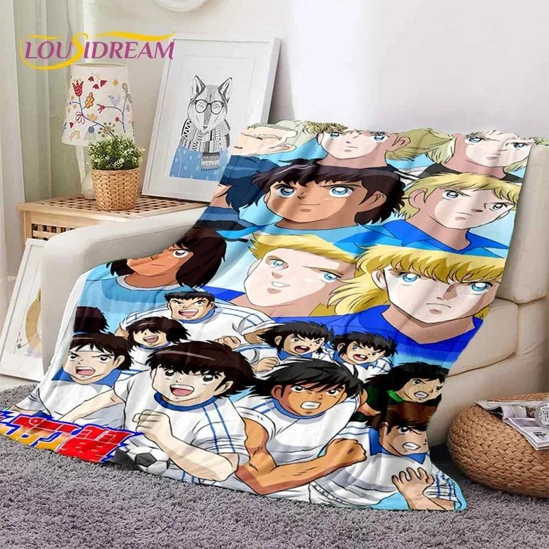 Cartoon Captain Tsubasa Football Soft Flannel Blankets,Throw Blanket Comfortable Blanket for Picnic Beds Sofa Home Bedroom Gifts