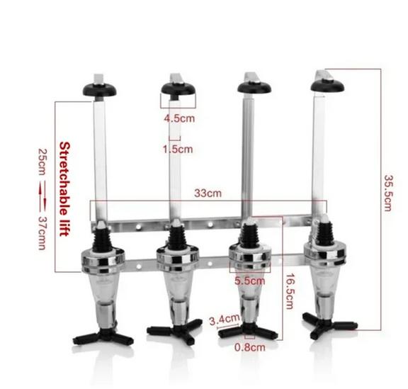 

4-head straight row wines pouring rack 30ml pouring rack Wine dispenser Automatic mixer Wines holder wall wine bottle holder