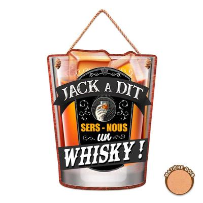[R2119] - 'Whiskey' Shaped Wooden Plaque (Jack Said Serve Us a Whiskey! ) - 20. 5x16cm