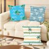 Plam Trees Flowers Cushion Cover Soft Short Plush Pillow Cover Smooth Cozy Texture Aesthetic Cushion Case Home Decor