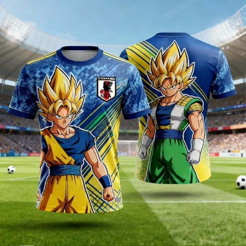 2026 Summer Dragon Ball Retro High Quality Cotton Men's T-shirt Oversized Sun Wufan Printed Unisex Children's Casual Shirt.