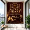 Sacred Heart Radio Vintage Gold Cross Faith Poster Art