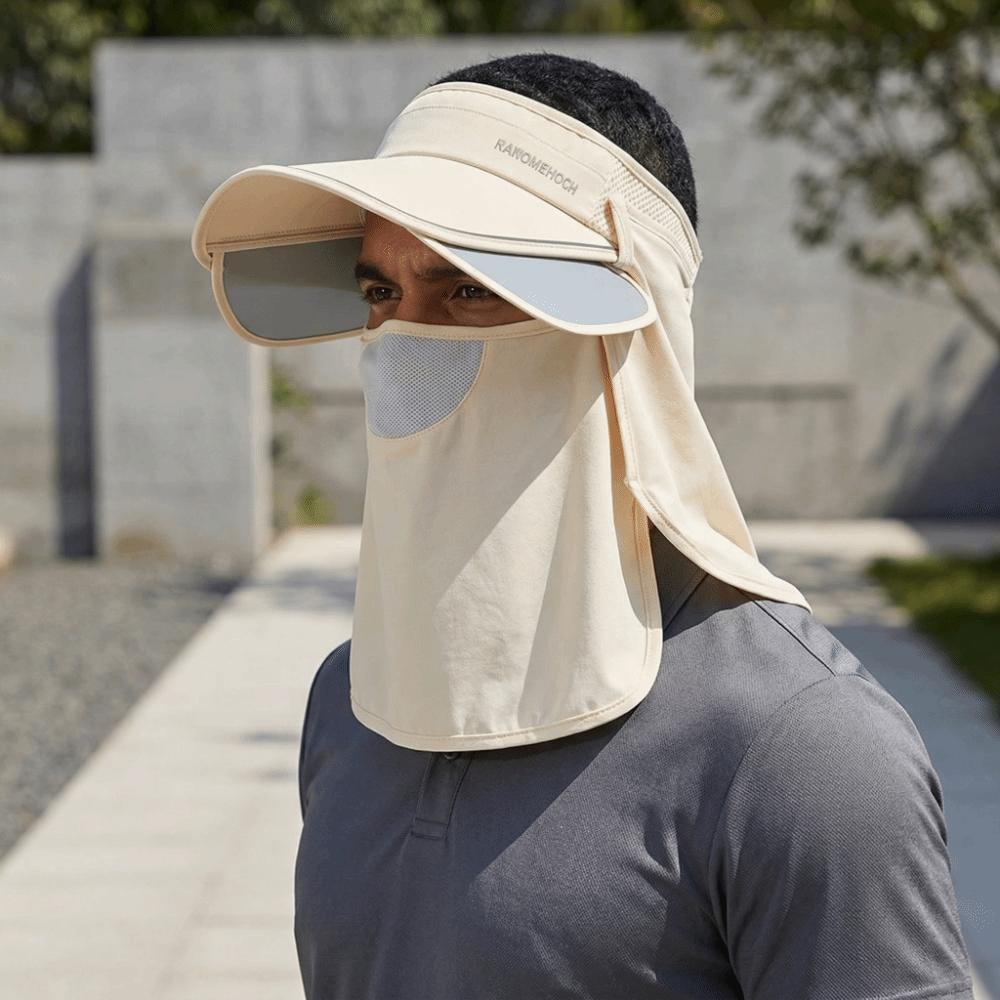 Detachable Shawl UV Resistant Hat Breathable Beach Empty Top New Wide Brimmed Sunshade Cap  Summer
