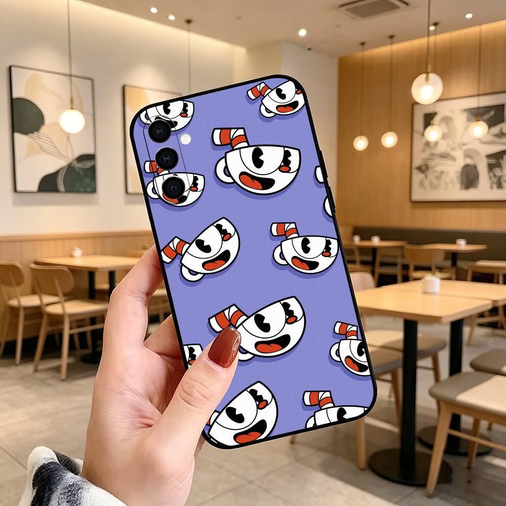 P-Popular C-Cuphead Game  Phone Case For Samsung Galaxy A73,A72,A71,A70,A53,A52,A51,Soft Silicone Black Cover