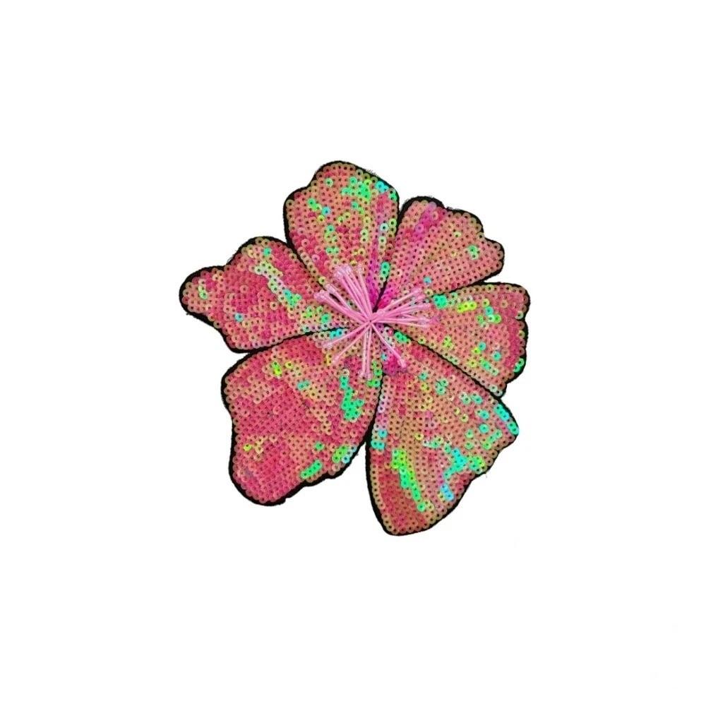 Fashion Large Flower Sequined Embroidery Applique Shinning Clothing Decoration Sequins Flowers Parches Clothing Patch Clothes