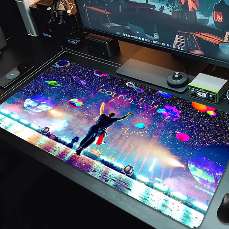 Coldplay Band Color Mouse Pad Large Gaming Table Cushion Non-slip Laptop Tablet Big Mousepad XXL Mat Mini PC Playmat With Lock edge