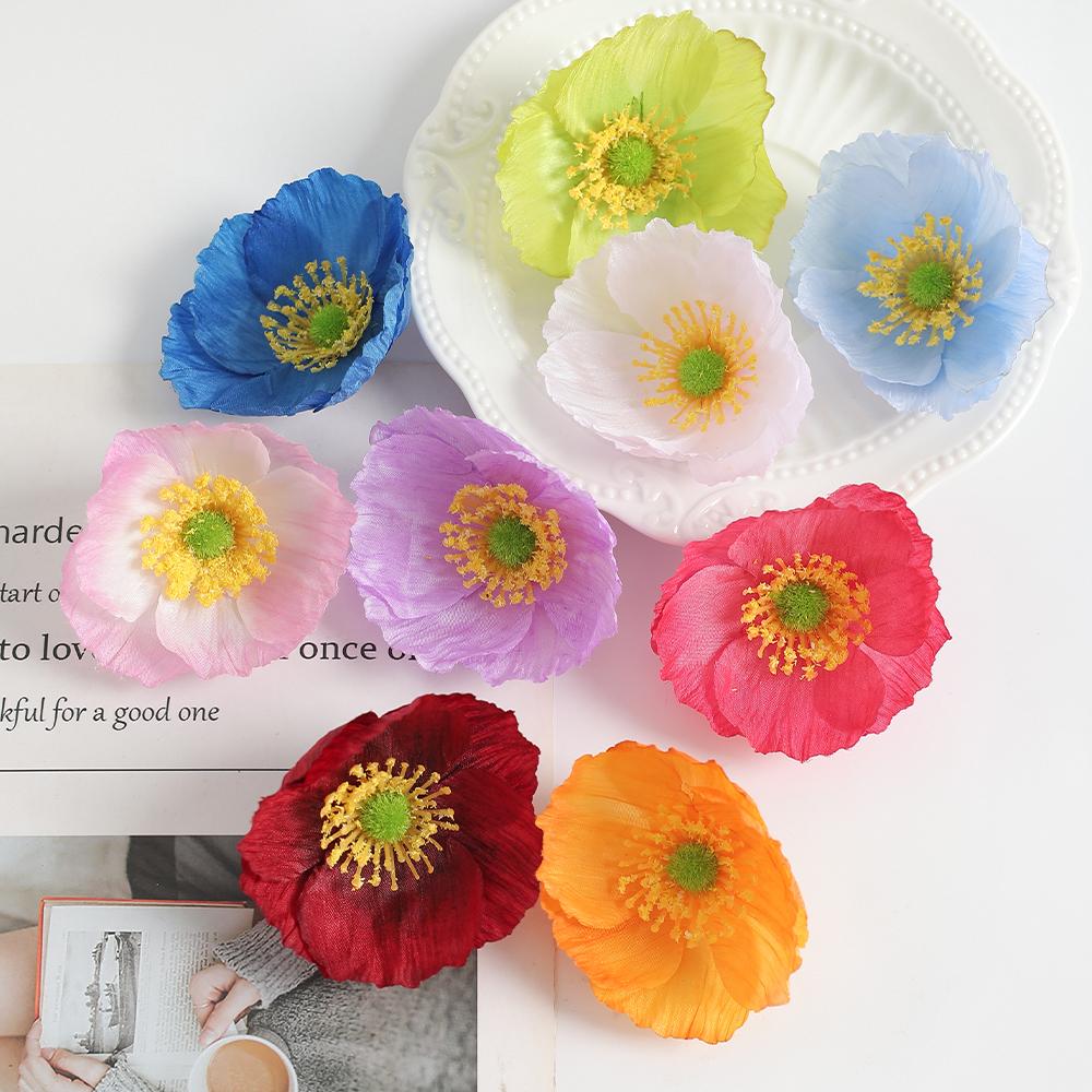 5/10/20 Stück 7,5 cm Seiden-Künstliche Mohnblumenköpfe für Hochzeitsfeier Heimzimmerdekoration DIY-Zubehör Kunstblumen Handwerk