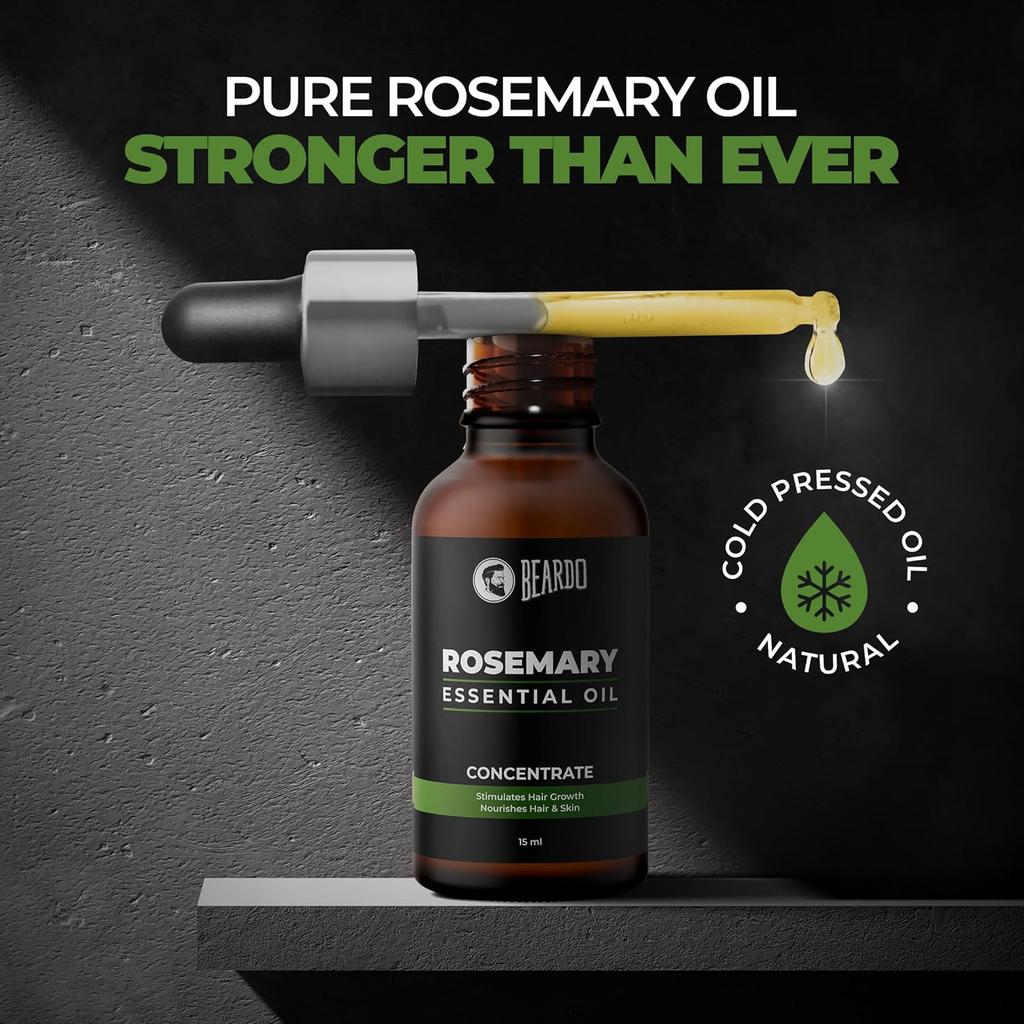 Beardo Rosemary Essential Oil 15 ml Pack of 1 for Hair Growth, Hair Fall, Skin Nourishment, 100% Natural Aroma Oil