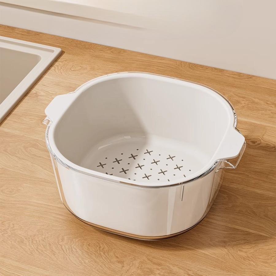 

Set Kitchen Strainer Draining Colander Plastic Bowl Fruit Vegetable Washing Storage Drain Basket For Restaurant Kitchen