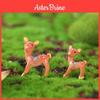 Lovely Resin Reindeer Figurine Diy Miniature Christmas Snow Scene Ornament