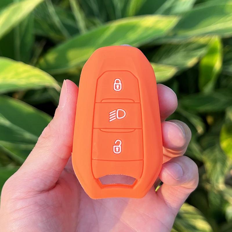 Silikon-Autoschlüsselgehäuseabdeckung für Citroen C2 C3 C5 X7 C4 Picasso Berlingo für Peugeot 208 308 408 508 3008 4008 5008 Smart Key