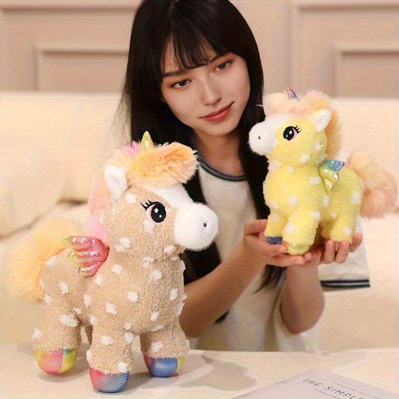 Stuffed Horse Animal Colorful Horse Plush Toy Soft Rainbow Pony Unicorn Pillow Toys for Kids Animal Doll Birthday Gift for Girls