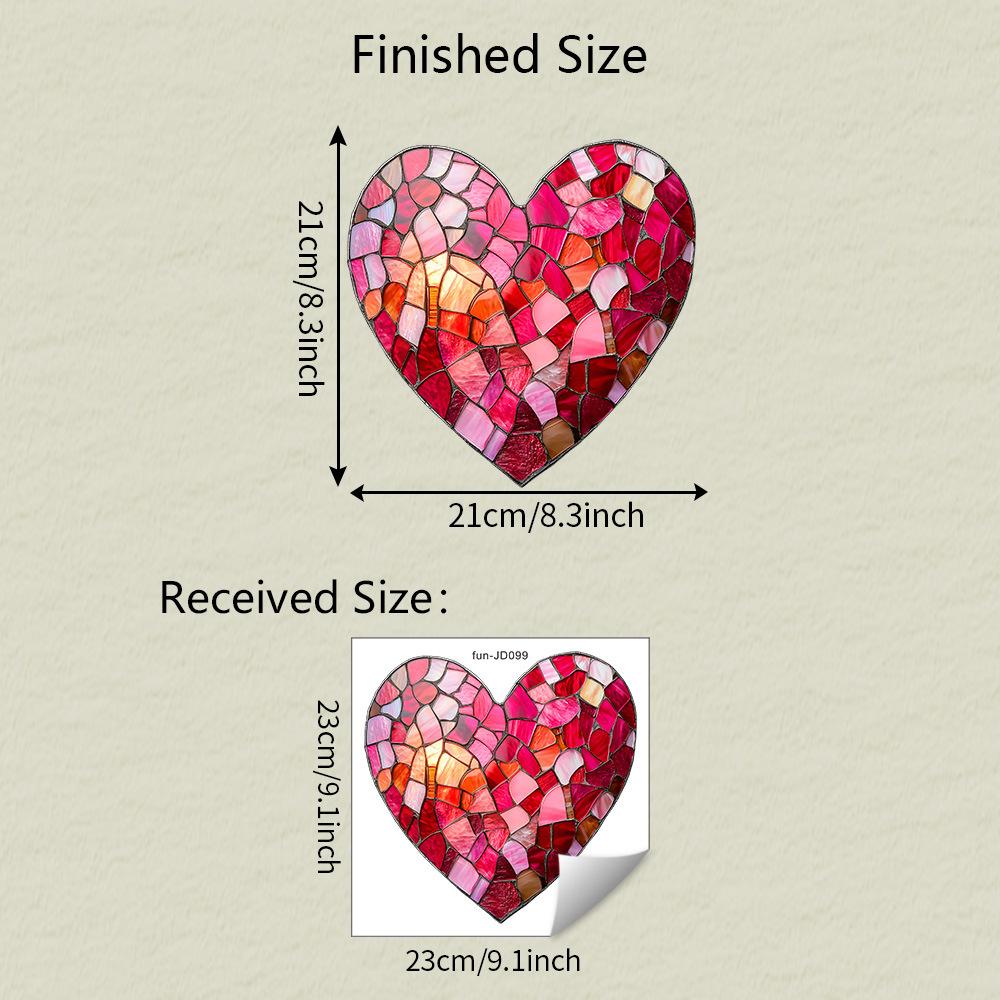 

Креативное расписное и составное стекло в форме сердца, украшение для дома, статические наклейки на окна