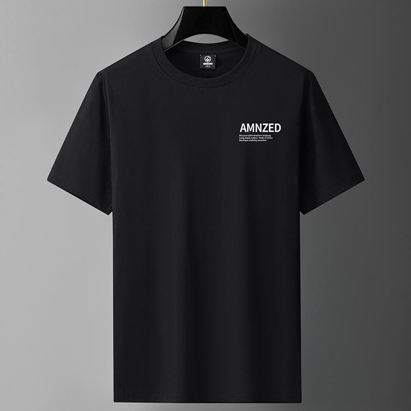 

Мужская футболка с коротким рукавом из хлопка, лето 2025 г. — свободный крой, спортивный стиль, универсальный дизайн 6XL (205-215 lbs)