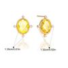 Geometric Zircon Glass Stud Earring For Women Gold Pvd Plated Stainless Steel Waterproof Earring Fashion Jewelry