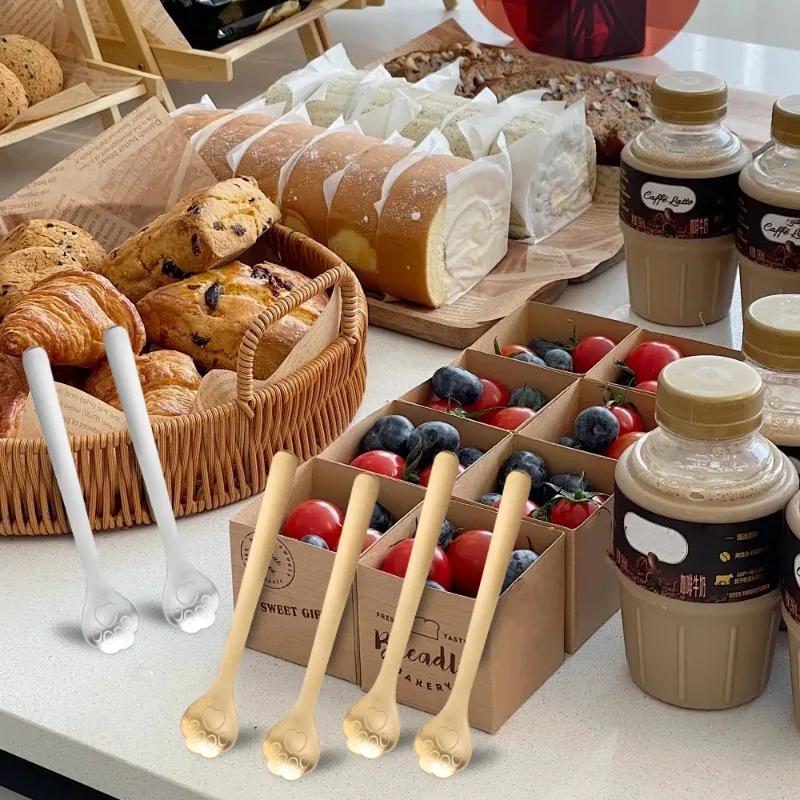 5/1PCS Creative Cute Cat Claw 304 Stainless Steel Spoon for Ice Cream Coffee Tea Dessert Spoon Kitchen Tableware Accessories