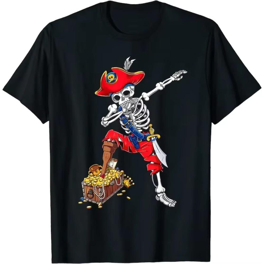 Dabbing Pirate Skeleton Dab Kids Halloween Costume Gift T-Shirt