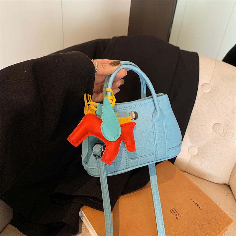 Girls' Mini Crossbody Tote Bag - Solid Color Handbag & Coin Purse for Outings