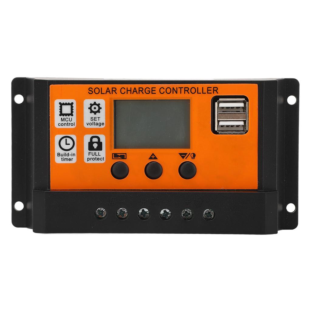 Solar Charge Controller LCD Display 3 Stage Management Solar Panel Charge Regulator for Acid