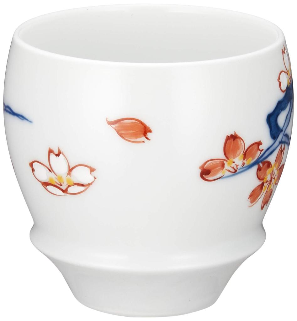 Arita Ware Sake Dyed Cherry Blossom Design Diameter x 6cm 100ml Microwave and Dishwasher Made in T826 "SAKE GLASS" Cup, (Round), Approx. 6.3cm Height,