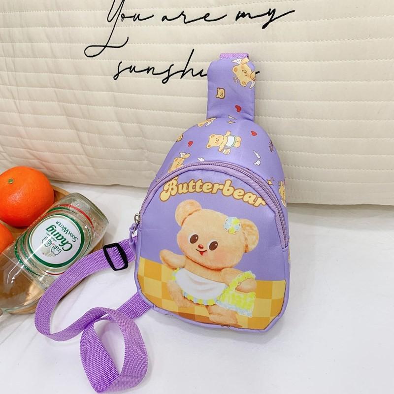 Butter Bear Bag Kids Print Nylon Crossbody Bags Spacious Designs Breathable
