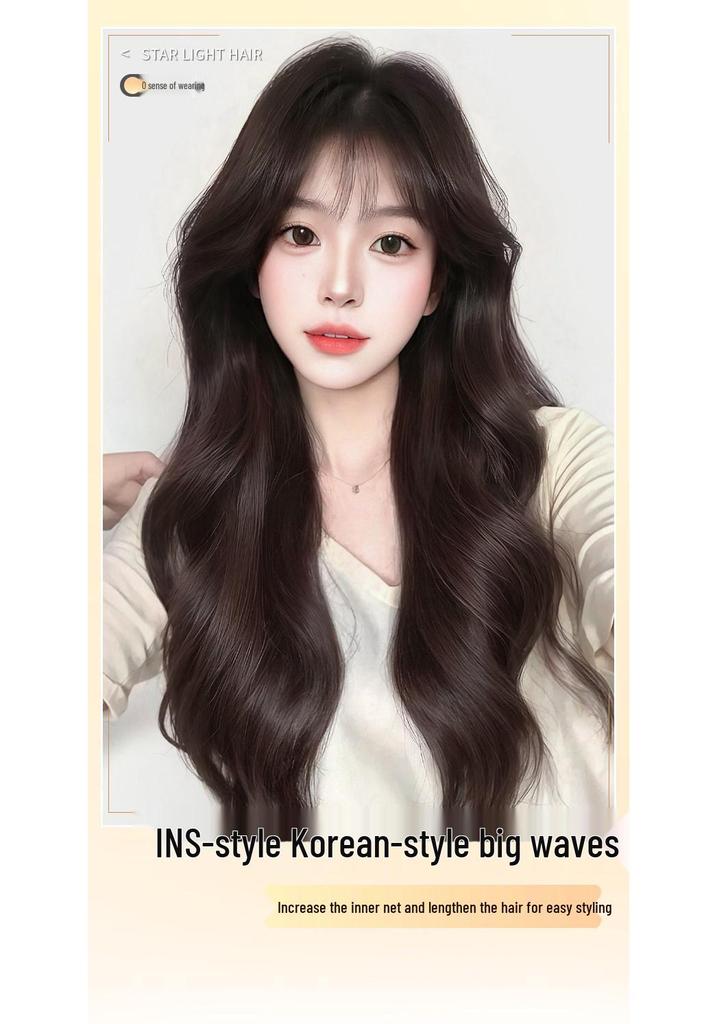 Women's Full Wig with Large Wavy Curls - Natural, Fluffy, No Hairnet Needed, Perfect for Everyday Wear, Boosts Hair Volume