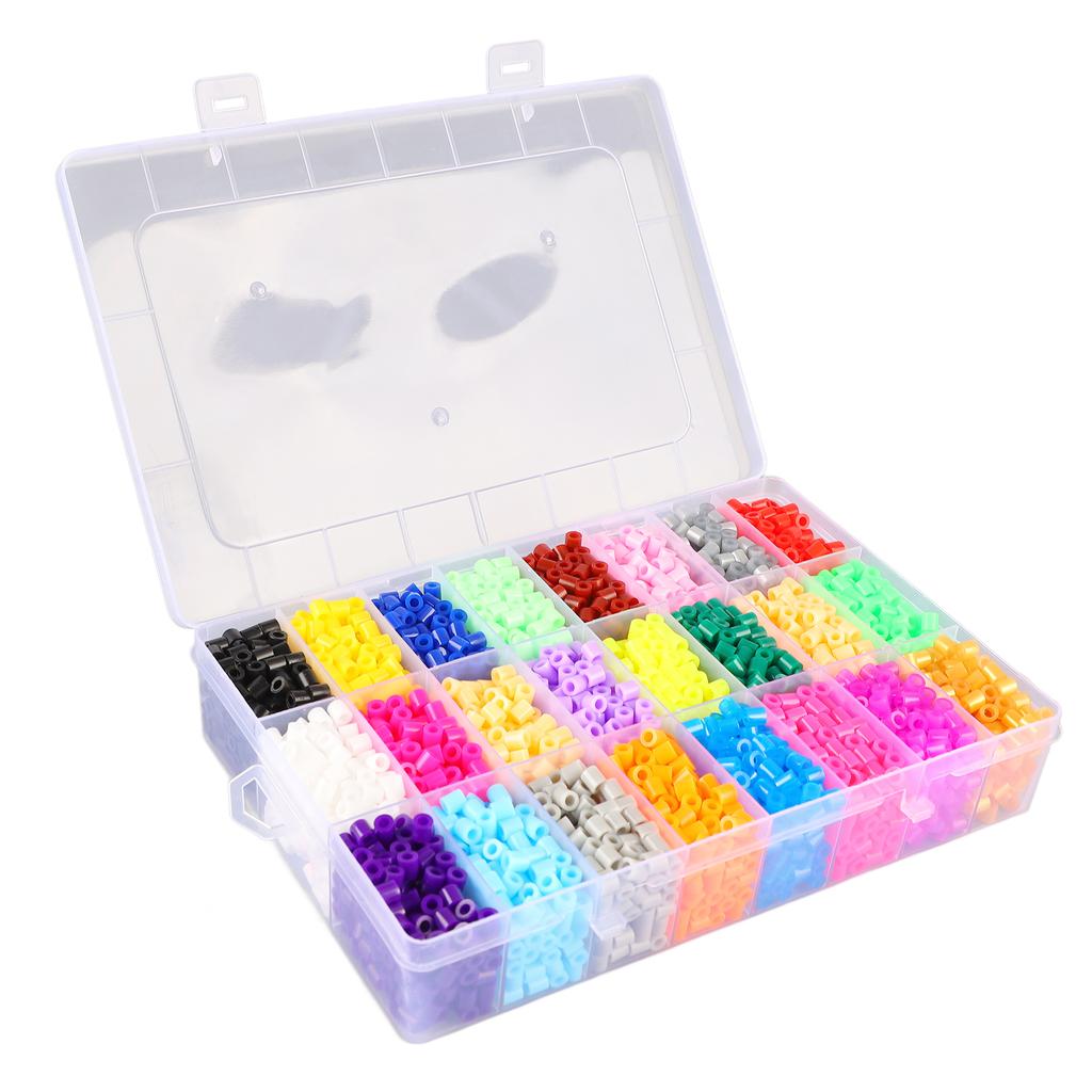 24 Color Fuse Beads Set 5mm Fuse Beading Kit with Pegboards Set Art Crafts Toys for Kids