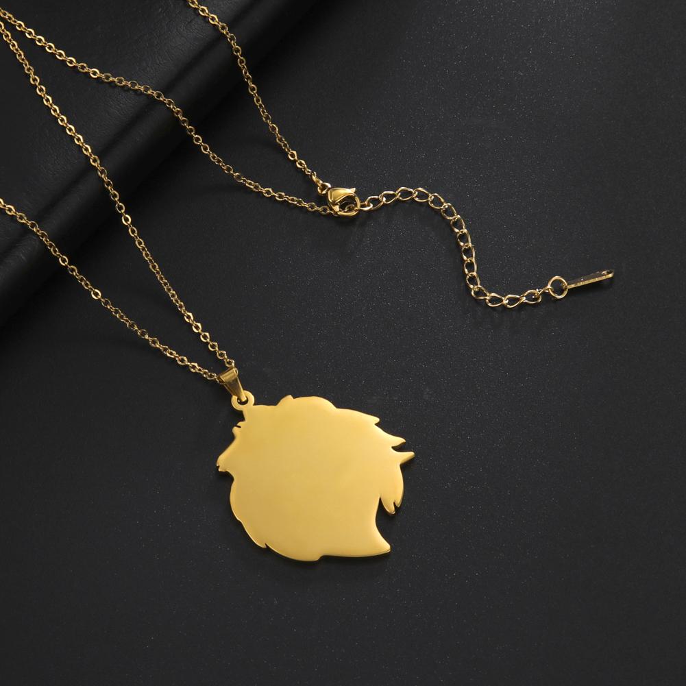 My Shape Punk Lion Head Pendant Necklace for Men WomenStainless Steel  Animals Necklace Choker Box Chain Fashion Jewelry Male
