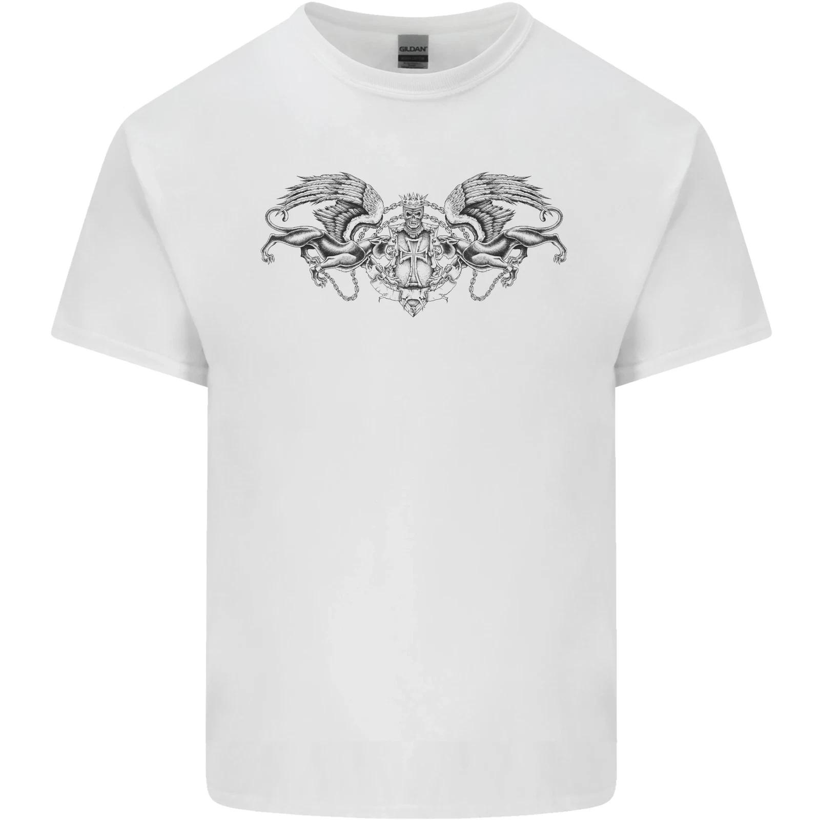 St Georges Day Roman Skull Wings Panther Kids T-Shirt Childrens M