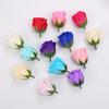 50pcs Three Layer Soap Flower Head Simulation Flower Head DIY with Base Soap Flower Head Gift Box Bouquet Home Decor Gift