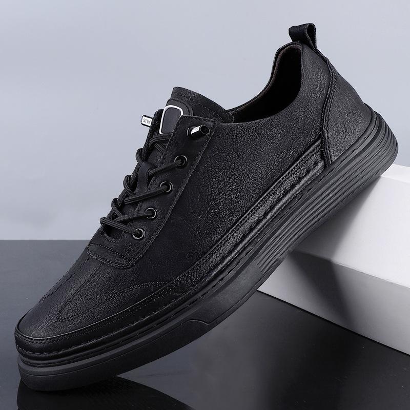 Men's shoes 2025 summer new Korean version trendy leather casual shoes teenagers daily classic outdoor versatile board shoes