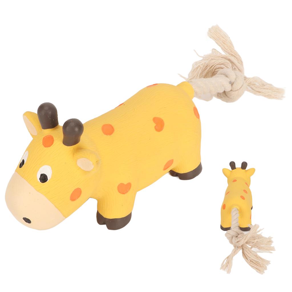 Grunting Latex Dog Toy Interactive Boredom Relief Bite Resistant Squeaky Squeeze Dog Toy with Cotton Rope Tail