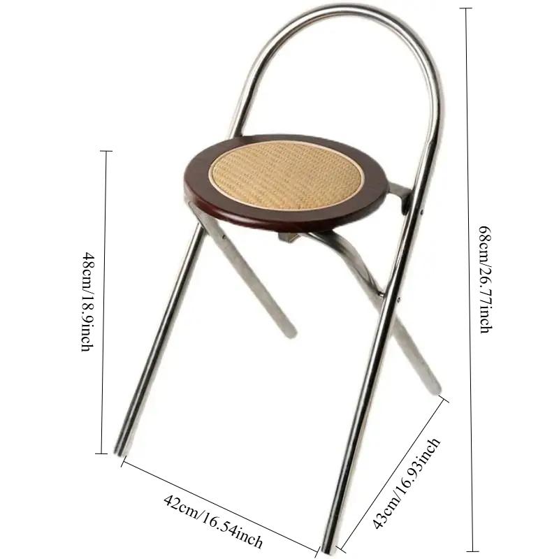 Kleiner Rattan-Klappstuhl Wohnung Mittel Leicht Luxuriös Einfach Tragbar Außen Balkon Garten Terrasse Möbel Stuhl